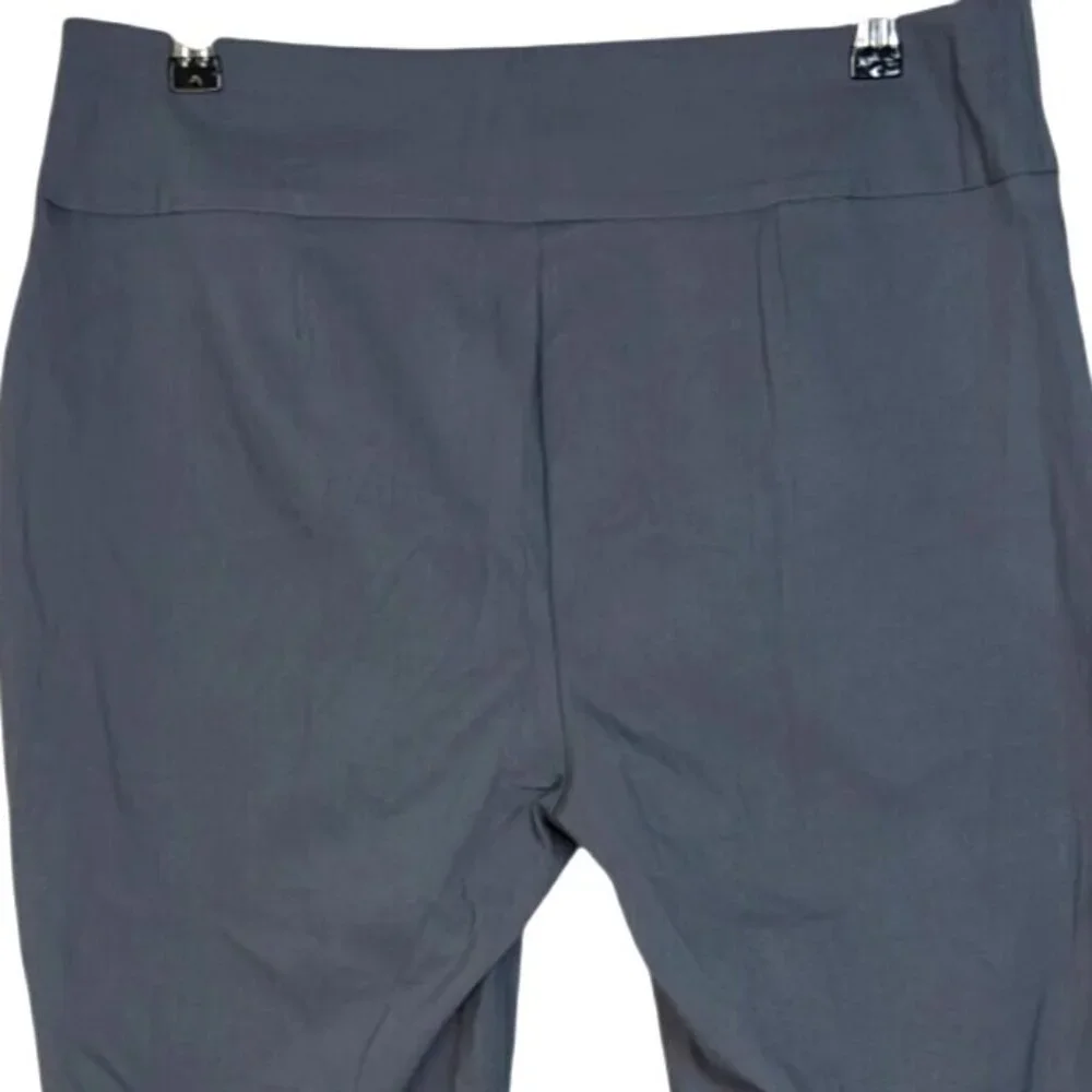 Cooper & Ella Gray Mid Rise Flat Front Straight Ankle Trouser Pants Plus Size 14 - Picture 4 of 7